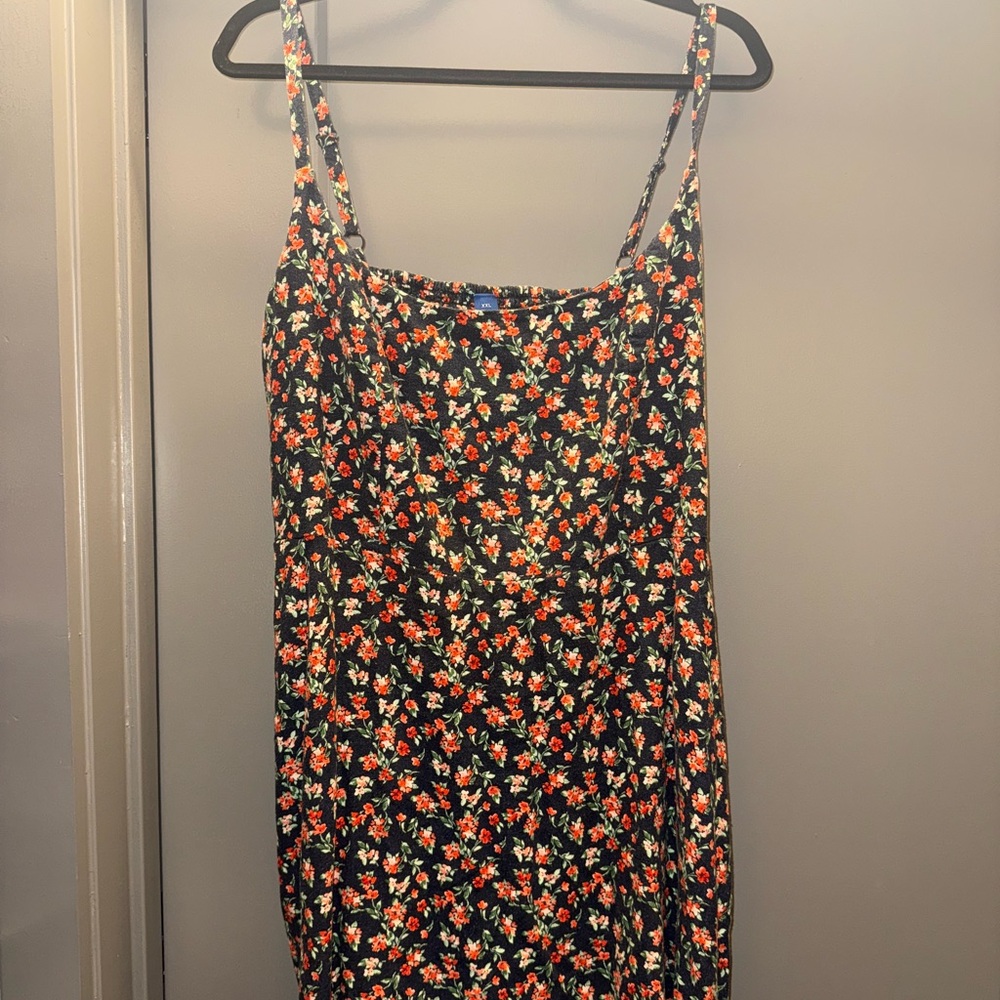 Old Navy Orange and Black Mini Sundress Sleeveless